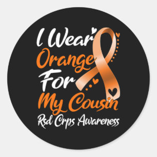 I Wear Orange For My Cousin Rsd Crps Awareness Classic Round Sticker