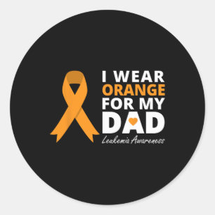 I Wear Orange For My Dad Ribbon Family Warrior Classic Round Sticker