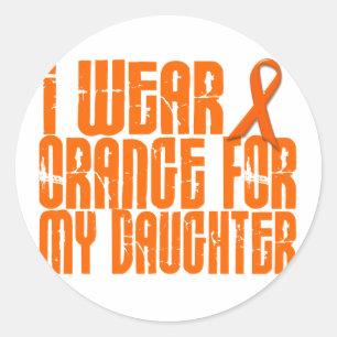 I Wear Orange For My Daughter 16 Classic Round Sticker
