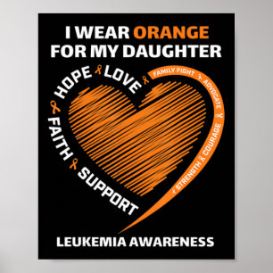 I wear Orange for my Daughter Leukaemia Awareness Poster