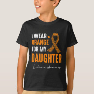 I Wear Orange For My Daughter Leukaemia Cancer Mat T-Shirt
