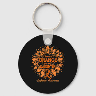 I Wear Orange For My Daughter - Sunflower Leukaemi Key Ring