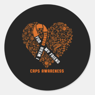 I Wear Orange For My Friend Crps Awareness Orange Classic Round Sticker