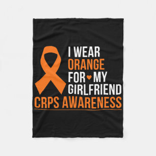 I Wear Orange For My Girlfriend Rsd Crps Awareness Fleece Blanket
