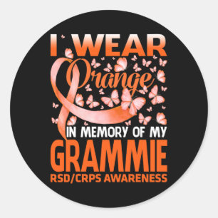 I Wear Orange For My Grammie Rsd Crps Awareness Classic Round Sticker