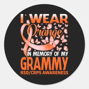 I Wear Orange For My Grammy Rsd Crps Awareness Classic Round Sticker