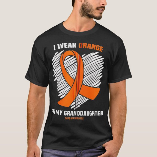 I Wear Orange For My Granddaughter COPD Awareness  T-Shirt (Front)