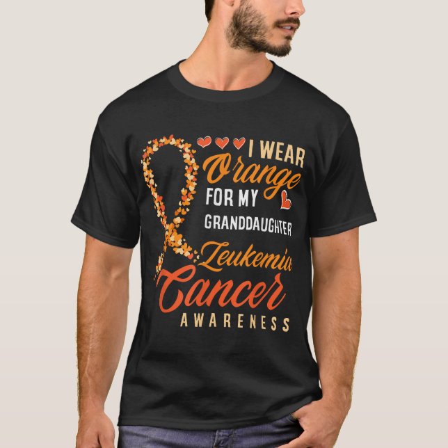  I Wear Orange For My Granddaughter Leukaemia  T-Shirt (Front)