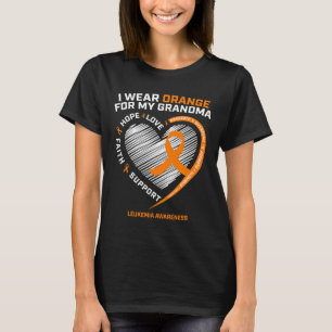 I Wear Orange For My Grandma Leukaemia Cancer Awar T-Shirt