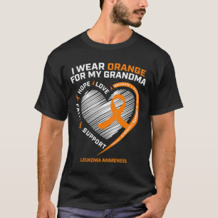 I Wear Orange For My Grandma Leukaemia Cancer Awar T-Shirt