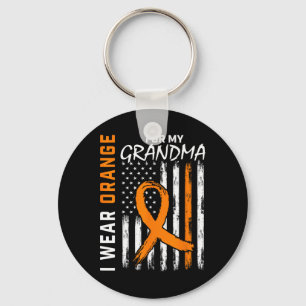 I Wear Orange For My Grandma Leukemia Cancer Aware Key Ring
