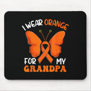 I Wear Orange For My Grandpa Butterfly Leukaemia A Mouse Mat