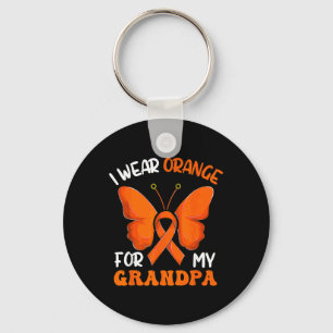 I Wear Orange For My Grandpa Butterfly Leukemia Aw Key Ring