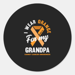 I Wear Orange For My Grandpa Kidney Cancer Classic Round Sticker