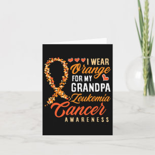 I Wear Orange For My Grandpa Leukaemia Cancer Awar Card