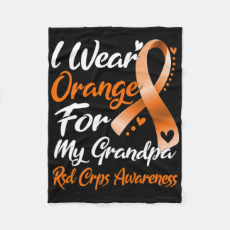 I Wear Orange For My Grandpa Rsd Crps Awareness Fleece Blanket