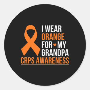 I Wear Orange For My Grandpa Rsd Crps Awareness Mo Classic Round Sticker