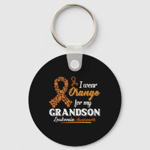 I Wear Orange For My Grandson Leukaemia Awareness Key Ring