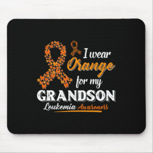 I Wear Orange For My Grandson Leukaemia Awareness Mouse Mat