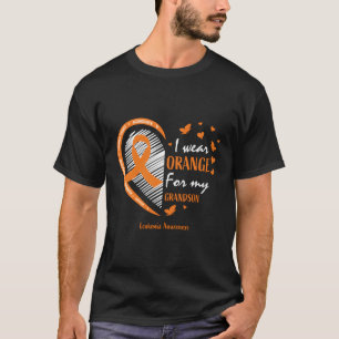 I Wear Orange For My Grandson Leukaemia Awareness T-Shirt