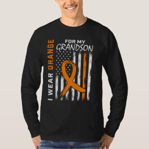 I Wear Orange For My Grandson Leukemia Awareness F T-Shirt