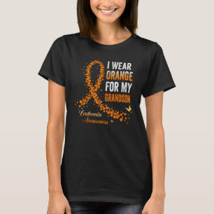 I Wear Orange For My Grandson Leukemia Awareness R T-Shirt