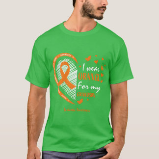 I Wear Orange For My Grandson Leukemia Awareness v T-Shirt