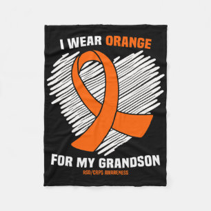 I Wear Orange For My Grandson Rsdcrps Awareness Fleece Blanket