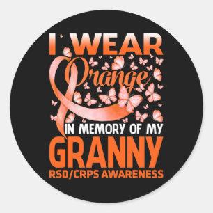 I Wear Orange For My Granny Rsd Crps Awareness Classic Round Sticker