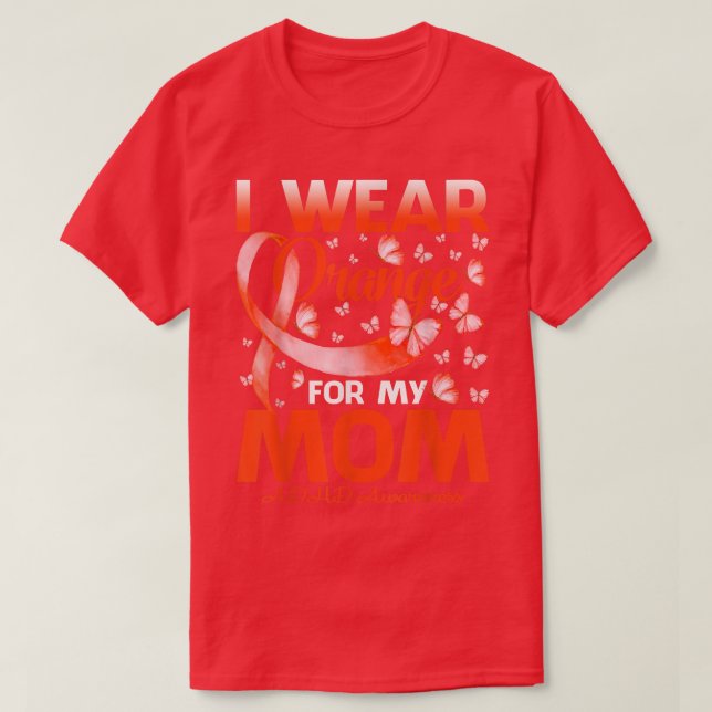 I Wear Orange For My Mum ADHD Awareness Butterfly  T-Shirt (Design Front)