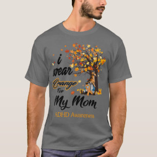 I Wear Orange For My Mum ADHD Awareness Gnome Love T-Shirt