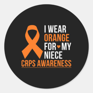 I Wear Orange For My Niece Rsd Crps Awareness Mont Classic Round Sticker