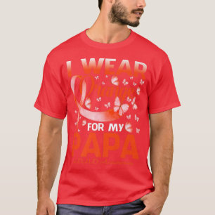 I Wear Orange For My Papa ADHD Awareness Butterfly T-Shirt