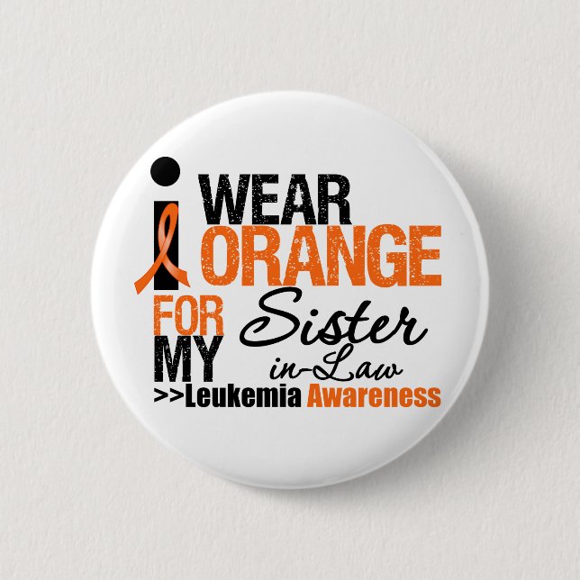 I Wear Orange For My Sister-in-Law 6 Cm Round Badge (Front)