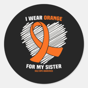 I Wear Orange For My Sister Rsdcrps Awareness Classic Round Sticker