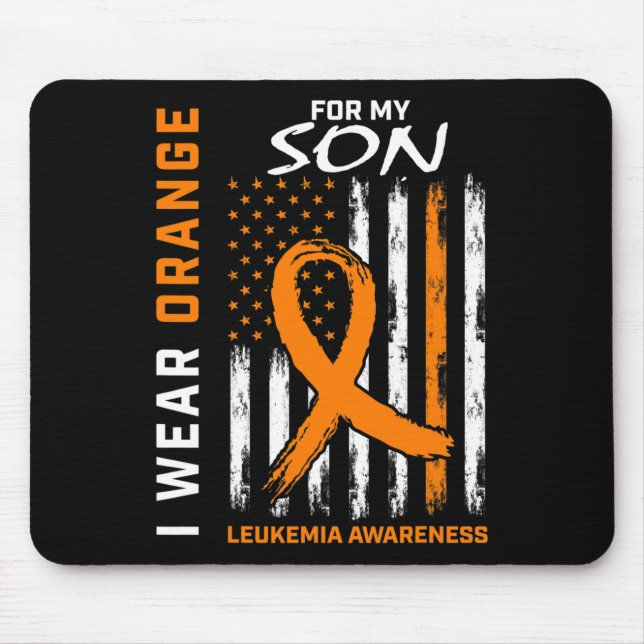 I Wear Orange For My Son Leukaemia Awareness Ameri Mouse Mat (Front)