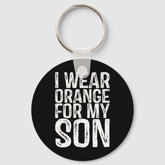 I Wear Orange For My Son Leukaemia Awareness  Key Ring (Front)