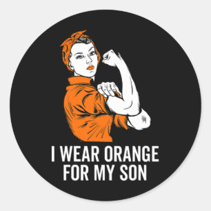 I Wear Orange For My Son Leukaemia Awareness Month Classic Round Sticker