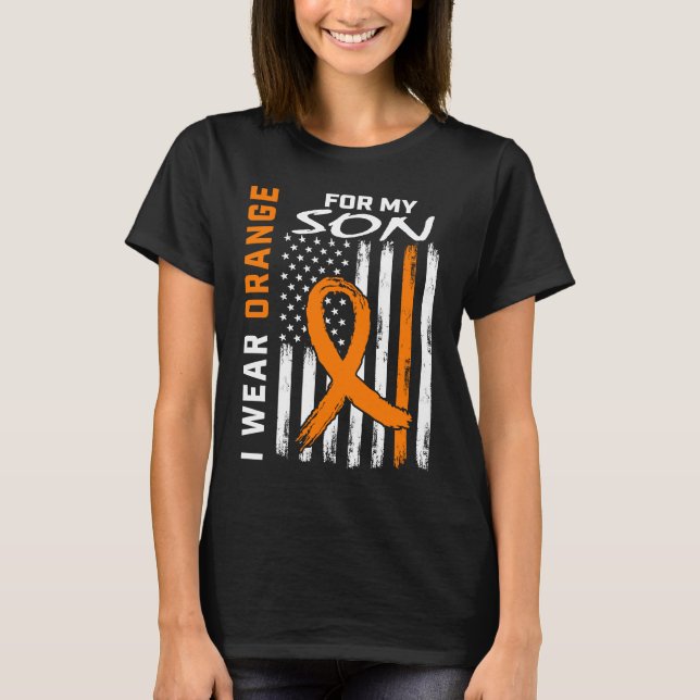 I Wear Orange For My Son Leukemia Awareness Americ T-Shirt (Front)