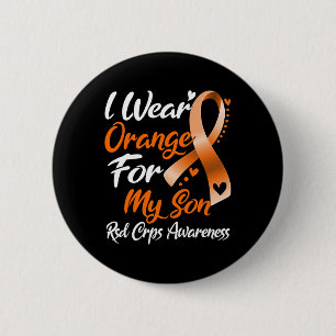 I Wear Orange For My Son Rsd Crps Awareness  6 Cm Round Badge
