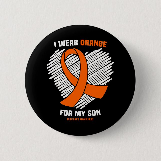 I Wear Orange For My Son RSDCRPS Awareness  6 Cm Round Badge (Front)