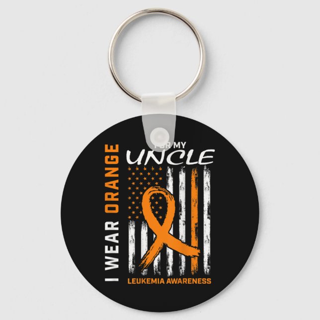 I Wear Orange For My Uncle Leukaemia Awareness Ame Key Ring (Front)