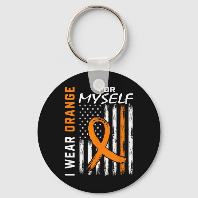 I Wear Orange For Myself Self Leukaemia Cancer Awa Key Ring (Front)