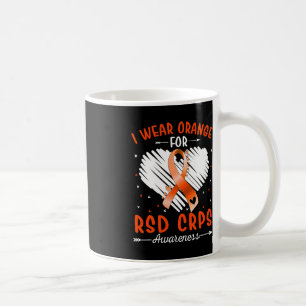 I Wear Orange For RSD CRPS Awareness Ribbon Heart  Coffee Mug