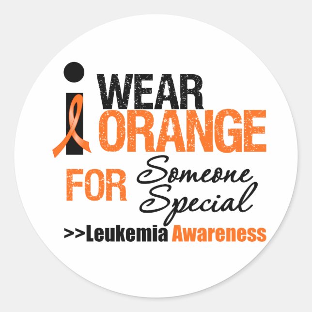 I Wear Orange For Someone Special Classic Round Sticker (Front)