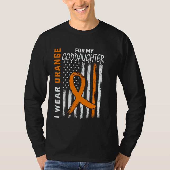 I Wear Orange Goddaughter Multiple Sclerosis Aware T-Shirt (Front)
