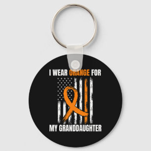 I Wear Orange Granddaughter Leukaemia Awareness Am Key Ring