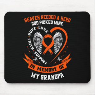 I Wear Orange In Memory Of My Grandpa Leukaemia Aw Mouse Mat