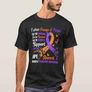 I Wear Orange & Purple For The Warriors Psoriasis T-Shirt
