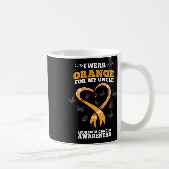 I Wear Orange Uncle Leukaemia Cancer Awareness Blo Coffee Mug (Right)
